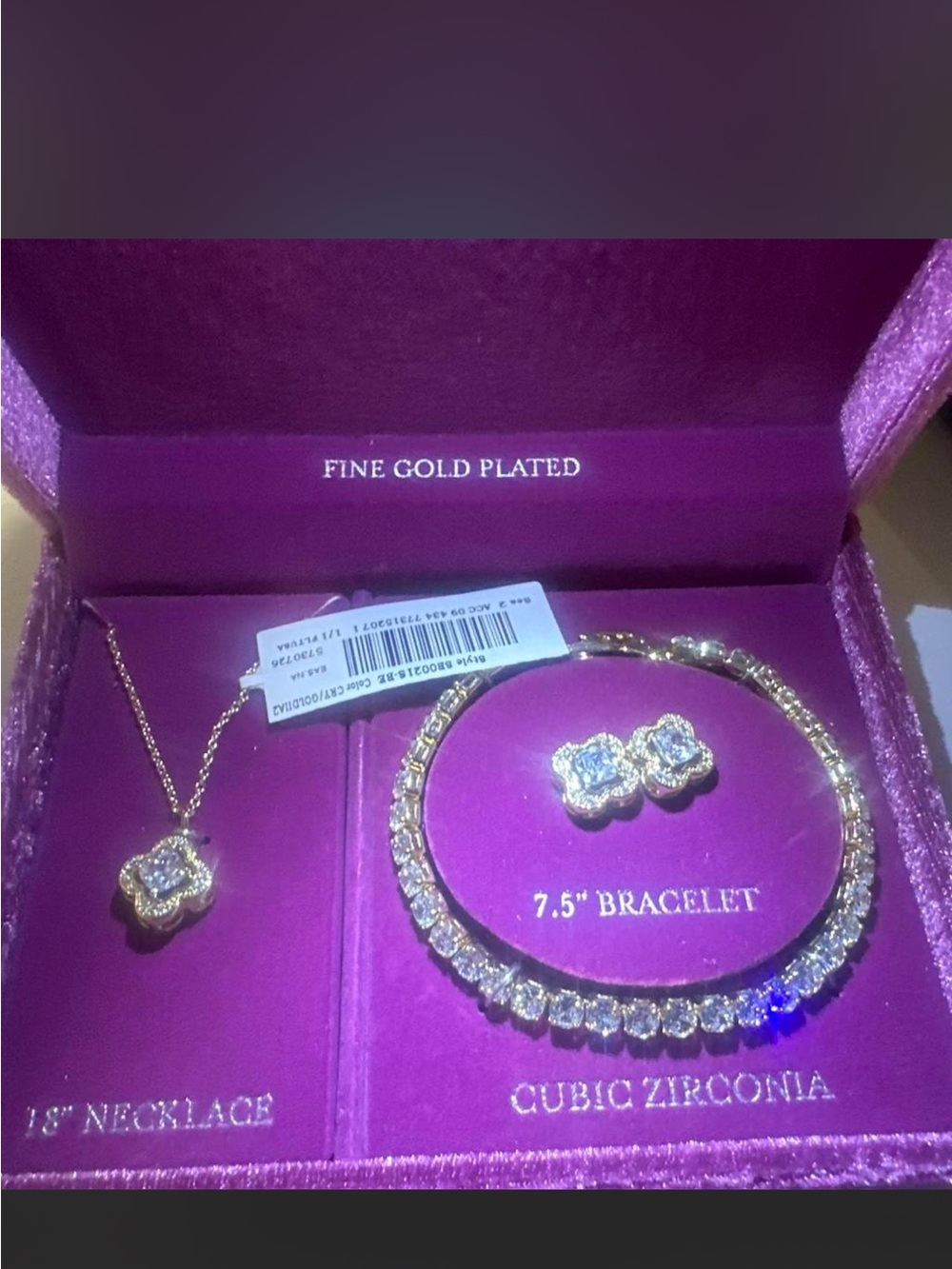 Fine Gold-Plated Cubic Zirconia Bracelet - Gold